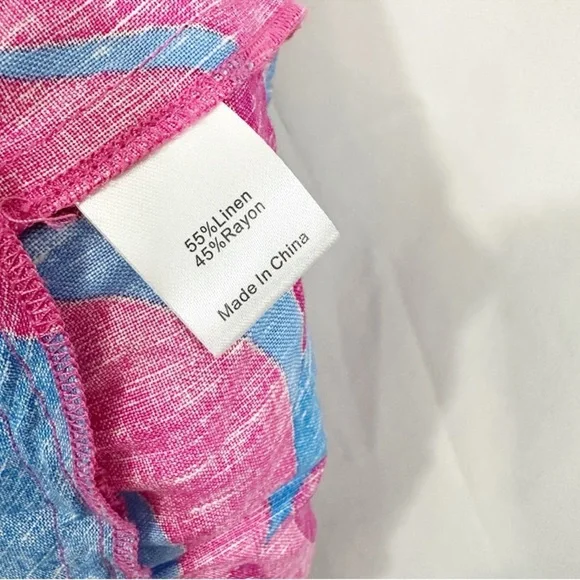 NWT Tuckernuck Wimberly Wild Azalea Edisto Linen Floral Ruffle Dress - Picture 15 of 16